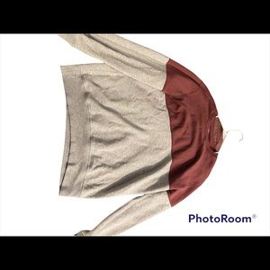 Maroon and gray sweatshirt